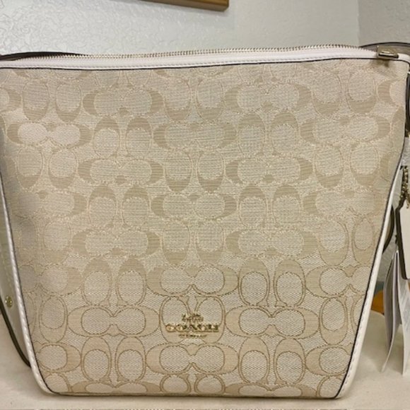 Coach Purse Bag Light Khaki Chalk Small Dufflette NWTs SIG Classic Beauty - Picture 4 of 12